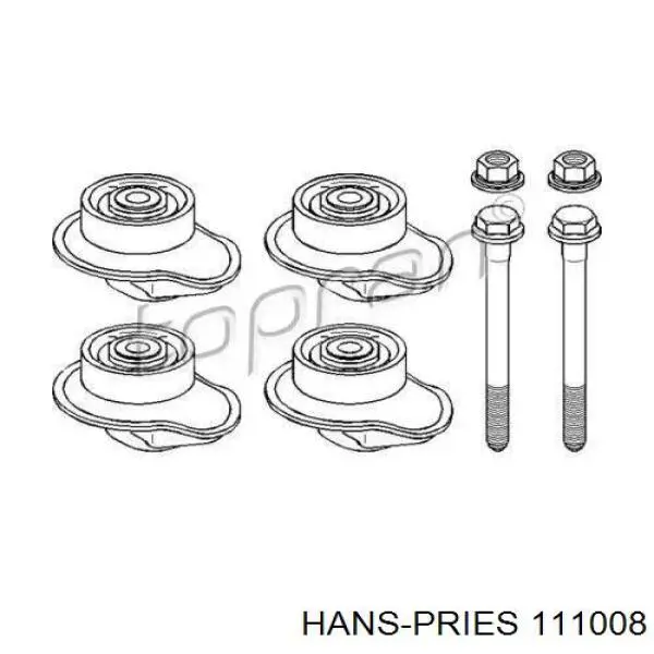 Сайлентблок задней балки (подрамника) 111008 Hans Pries (Topran)