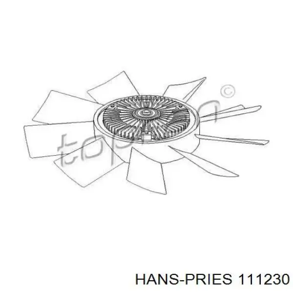 Крыльчатка радиатора охлаждения 111230 Hans Pries (Topran)