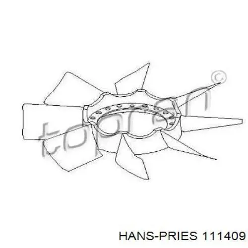 111409 Hans Pries (Topran) вентилятор (крыльчатка радиатора охлаждения)