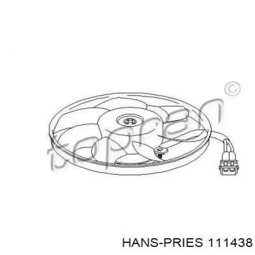 111438 Hans Pries (Topran) ventilador elétrico de esfriamento montado (motor + roda de aletas)