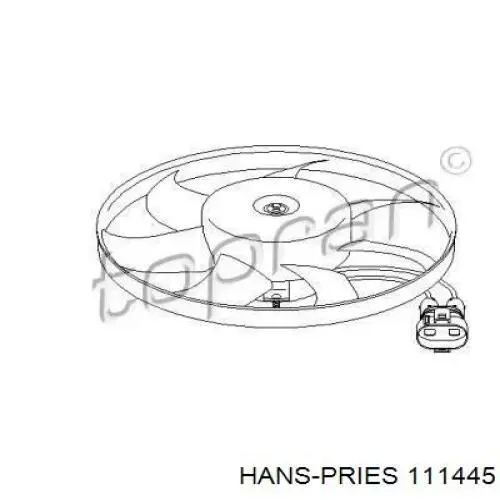 Электровентилятор охлаждения 111445 Hans Pries (Topran)