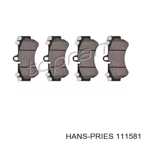 Передние тормозные колодки 111581 Hans Pries (Topran)