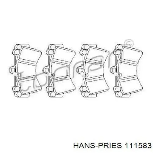 Передние тормозные колодки 111583 Hans Pries (Topran)