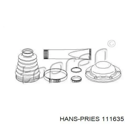 Пыльник ШРУСа внутренний 111635 Hans Pries (Topran)