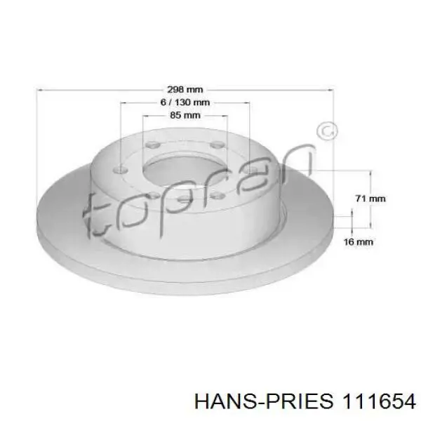 Тормозные диски 111654 Hans Pries (Topran)