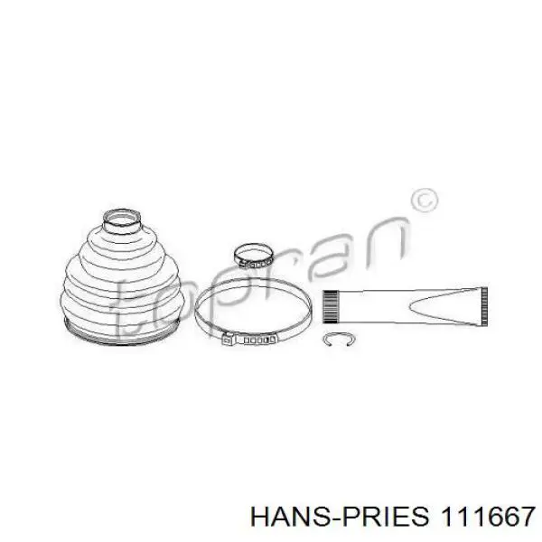 Пыльник ШРУСа наружный 111667 Hans Pries (Topran)