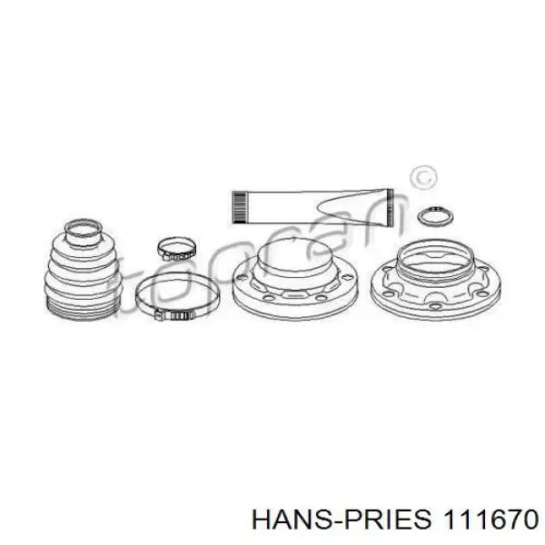 Пыльник ШРУСа задней полуоси внутренний 111670 Hans Pries (Topran)