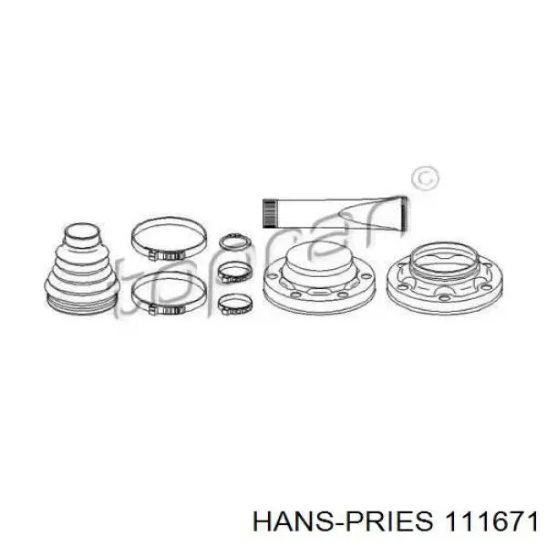 Пыльник ШРУСа задней полуоси внутренний 111671 Hans Pries (Topran)