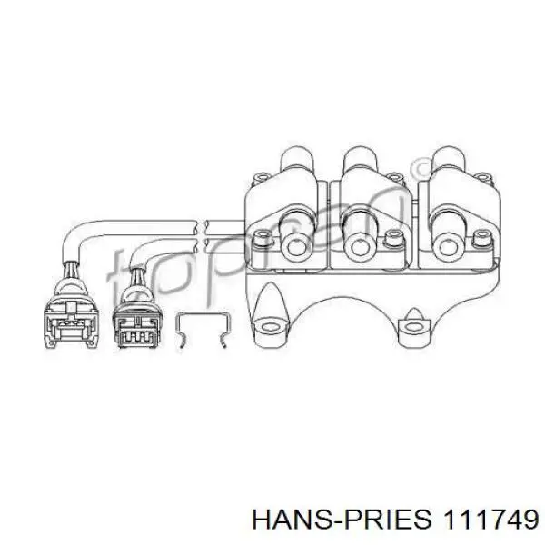 Катушка зажигания 111749 Hans Pries (Topran)