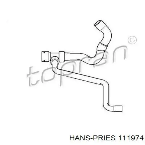 Нижний шлаг радиатора охлаждения 111974 Hans Pries (Topran)