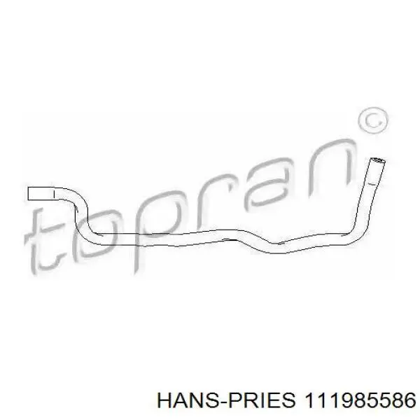 Шланг (патрубок) жидкостного охлаждения турбины, обратка Hans Pries (Topran) 111985586