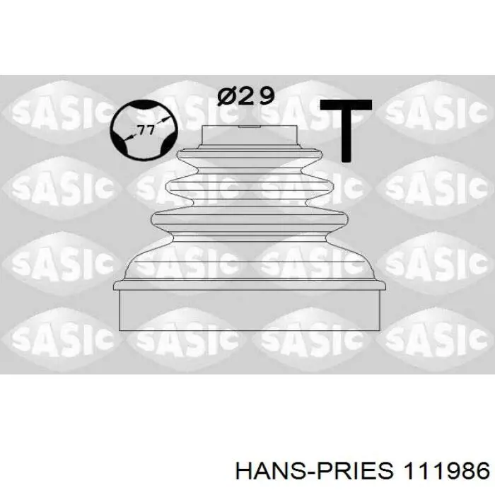 Сайлентблок переднего рычага 111986 Hans Pries (Topran)
