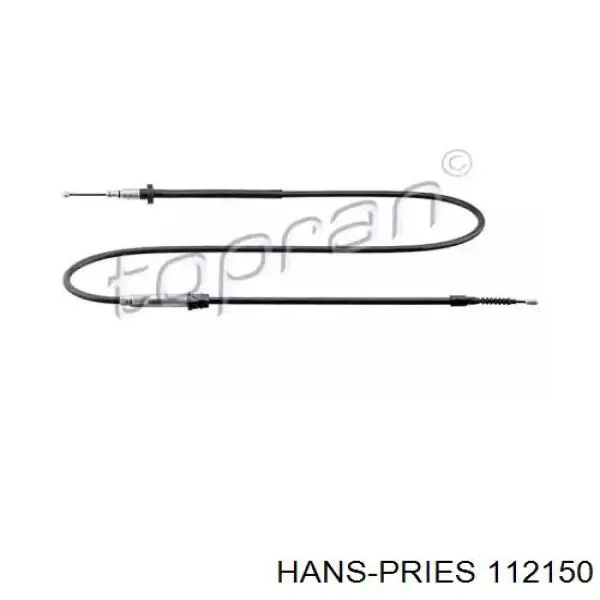 112 150 Hans Pries (Topran) трос ручного тормоза задний правый/левый
