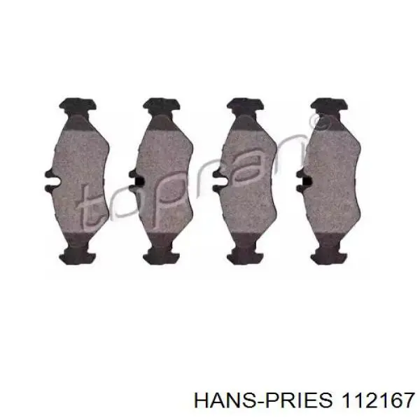 Колодки тормозные задние дисковые HANS PRIES 112167