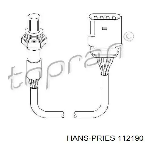 112190 Hans Pries (Topran) лямбда-зонд, датчик кислорода до катализатора