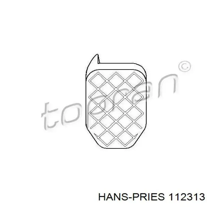 112313 Hans Pries (Topran) placa sobreposta de pedal de embraiagem
