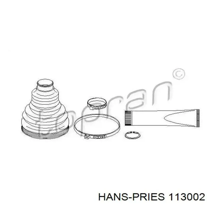 113002 Hans Pries (Topran) пыльник шруса передней полуоси внутренний