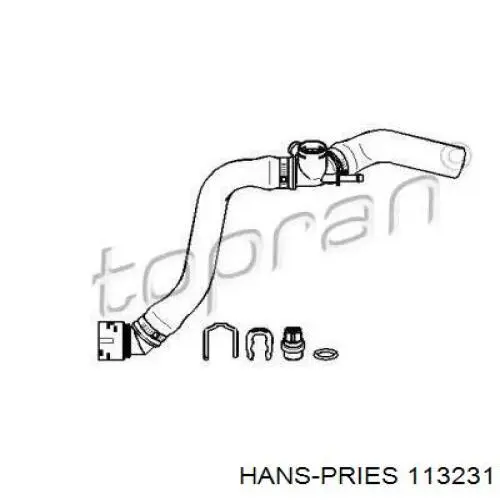 Патрубок радиатора 113231 Hans Pries (Topran)