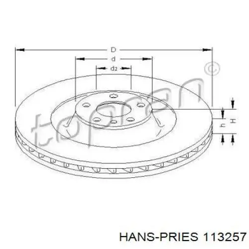 Передние тормозные диски 113257 Hans Pries (Topran)