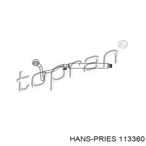 113360 Hans Pries (Topran) шланг гур высокого давления от насоса до рейки (механизма)