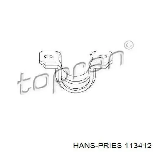 Хомут крепления втулки стабилизатора заднего 113412 Hans Pries (Topran)