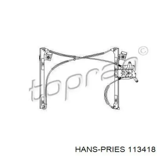 113418 Hans Pries (Topran) механизм стеклоподъемника двери передней левой
