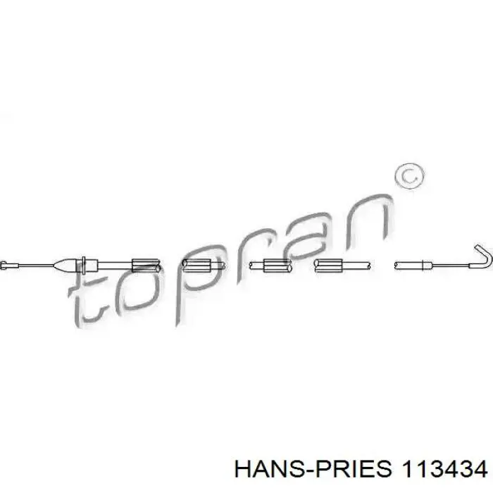 113434 Hans Pries (Topran) трос (тяга открывания замка двери задней)