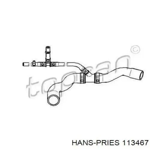 Патрубок радиатора 113467 Hans Pries (Topran)