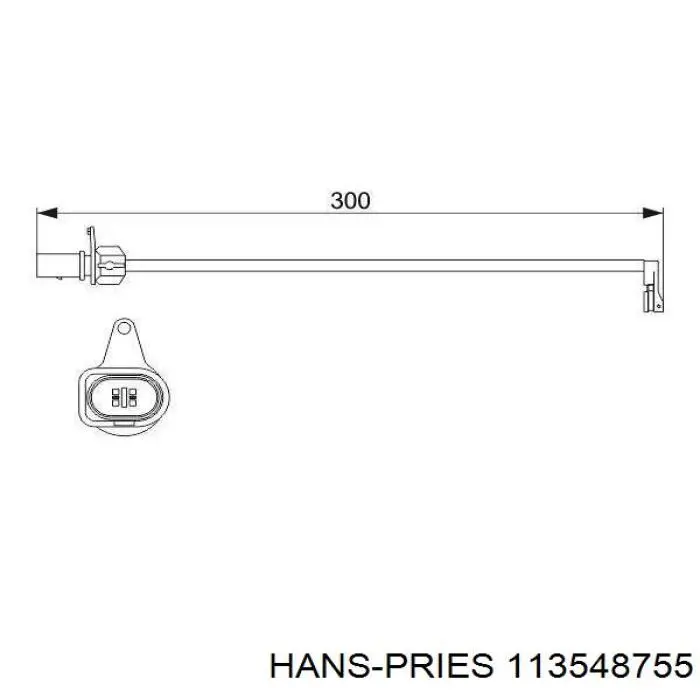 Датчик износа тормозных колодок передний 113548755 Hans Pries (Topran)