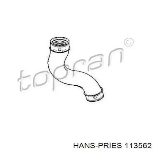 Шланг (патрубок) интеркуллера нижний правый 113562 Hans Pries (Topran)