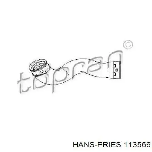 Шланг (патрубок) интеркуллера верхний левый 113566 Hans Pries (Topran)