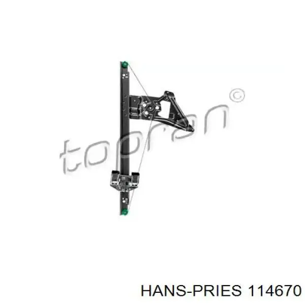 Механизм стеклоподъемника двери передней правой 114670 Hans Pries (Topran)