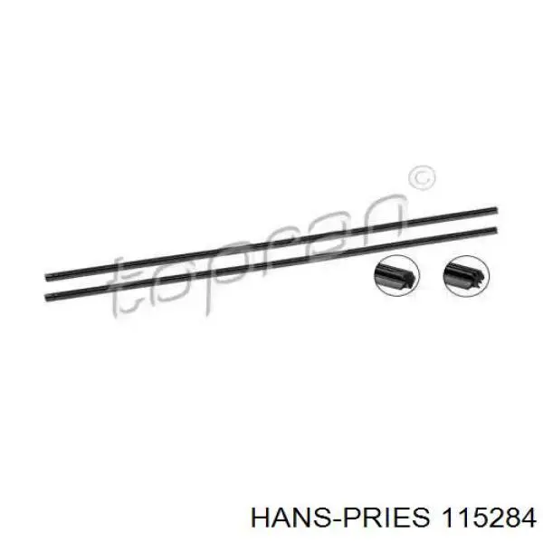 Резинка щетки стеклоочистителя водительская 115284 Hans Pries (Topran)