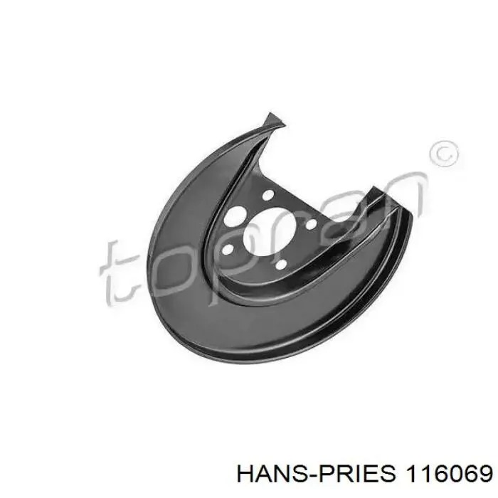 116069 Hans Pries (Topran) защита тормозного диска заднего левая