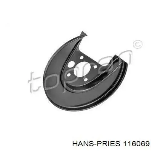 Chapa protectora contra salpicaduras, disco de freno trasero izquierdo 116069 Hans Pries (Topran)