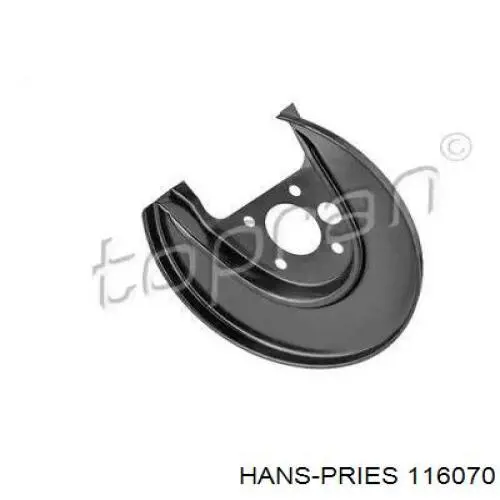 Защита тормозного диска заднего правая 116070 Hans Pries (Topran)
