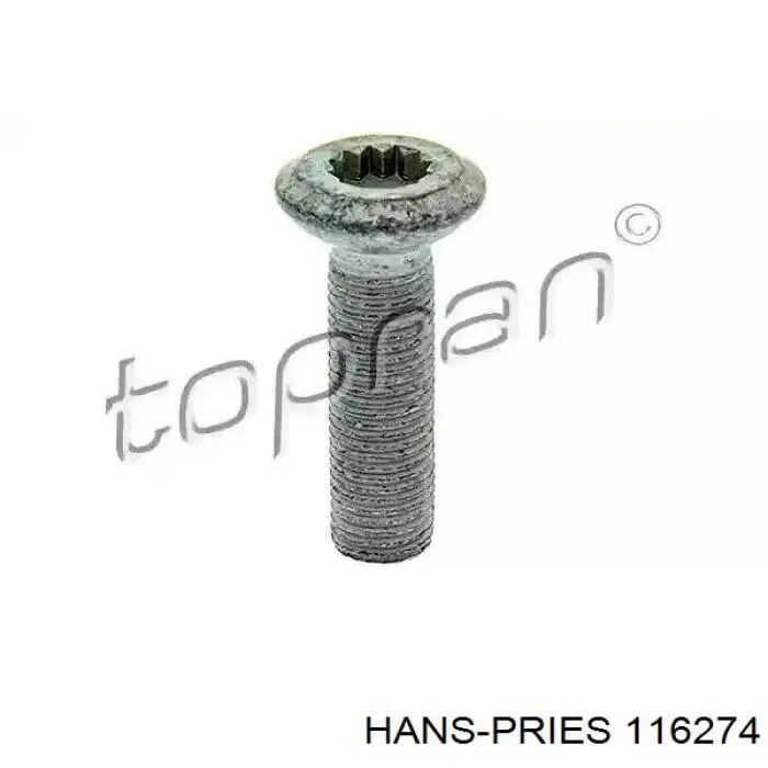 116274 Hans Pries (Topran) болт крепления передней шаровой опоры к цапфе