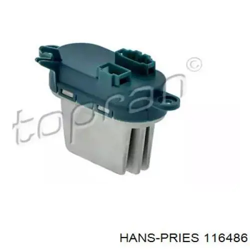 Резистор (сопротивление) вентилятора печки (отопителя салона) задний Hans Pries (Topran) 116486