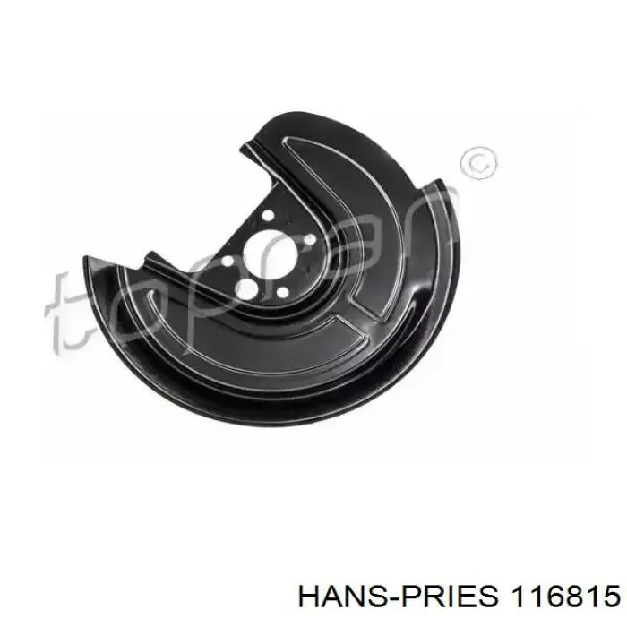 116815 Hans Pries (Topran) proteção direita do freio de disco traseiro