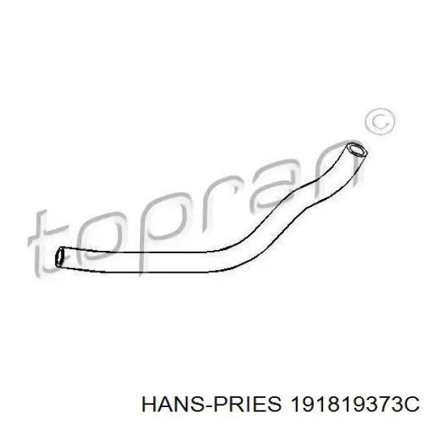 Шланг отопителя обратка 191819373C Hans Pries (Topran)