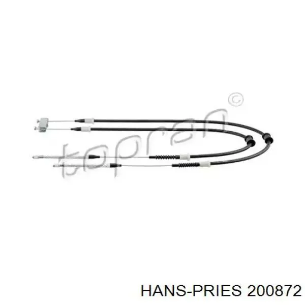 200872 Hans Pries (Topran) трос ручного тормоза задний правый/левый