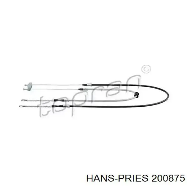 200875 Hans Pries (Topran) трос ручного тормоза задний правый/левый