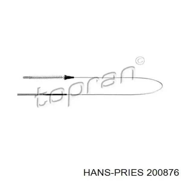 Задний правый трос ручника 200876 Hans Pries (Topran)