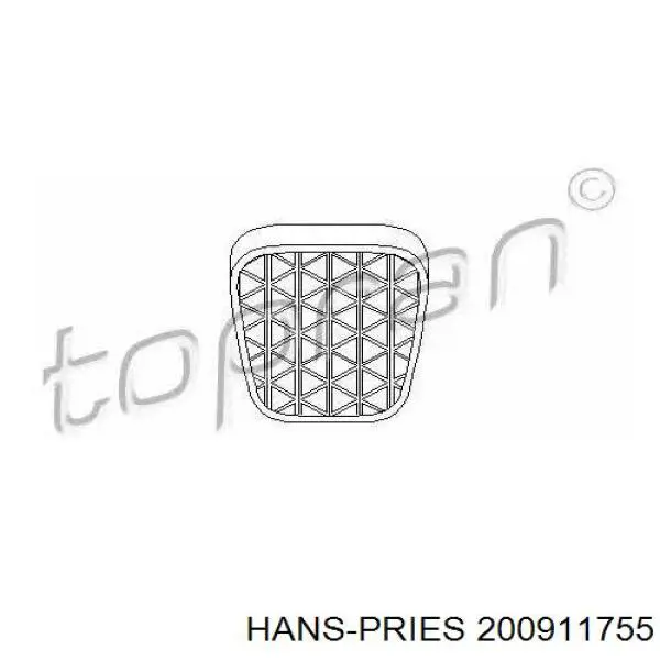 200 911 755 Hans Pries (Topran) накладка педали тормоза
