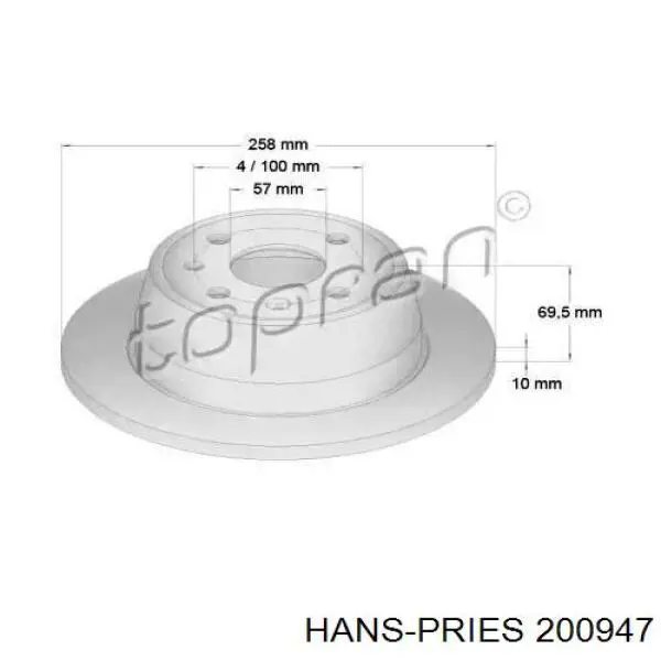 Тормозные диски 200947 Hans Pries (Topran)