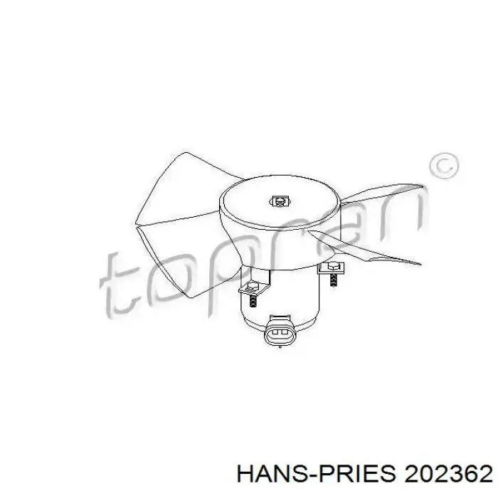 Электровентилятор охлаждения 202362 Hans Pries (Topran)