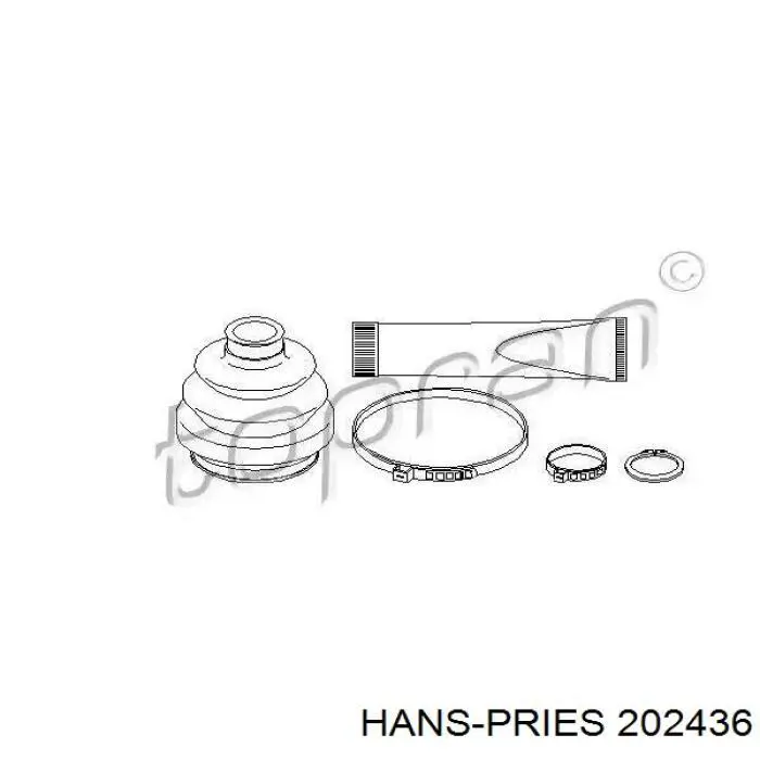 Пыльник ШРУСа задней полуоси наружный 202436 Hans Pries (Topran)