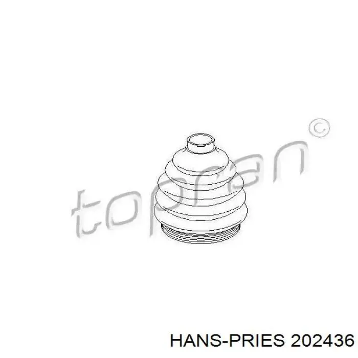 Купить 202436 Hans Pries (Topran) Пыльник ШРУСа задней полуоси наружный