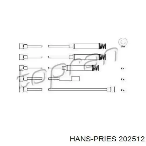 Высоковольтные провода 202512 Hans Pries (Topran)