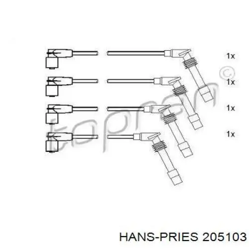 Высоковольтные провода 205103 Hans Pries (Topran)